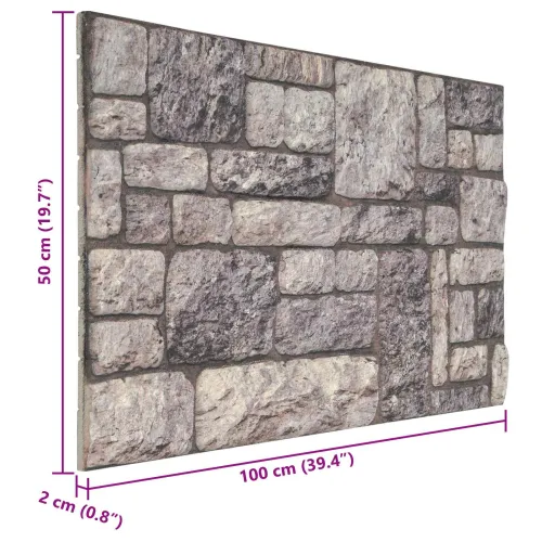 Zidne panele 10 kom. 100 x 50 cm Siva i bijela EPS pjena - Siva i bijela Cijena