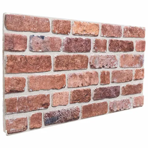 Zidne panele 10 kom. 100 x 50 cm Crvena EPS pjena - Crvena opeka Cijena