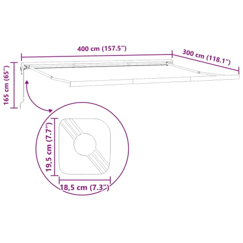 Povlačiva tenda Zelena i bijela 4 × 3 m Platno i Aluminij - Zelena i bijela (antracitni okvir) 400 × 300 cm s antracitnim okviro Cijena