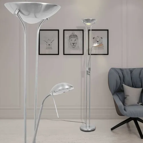 Podna LED svjetiljka s prigušivanjem 23 W - Srebrno 1 1 Cijena