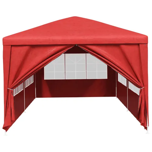 Šator za svadbe - šator za zabave 600 x 300 x 255 cm Crvena PE i čelik - Crvena 3 x 6 m Cijena