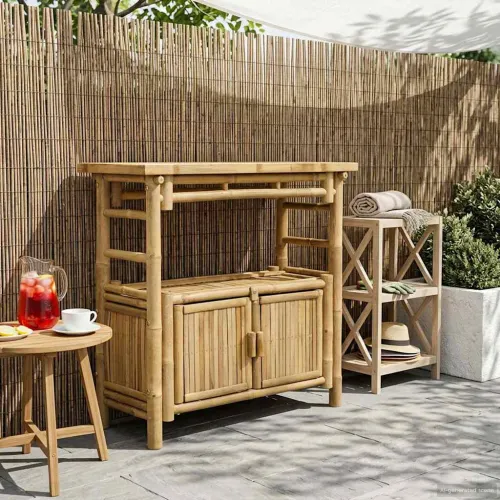 Konzolna stolica s policom Prirodna 80 x 35 x 75 cm Bambus - 80 cm Cijena