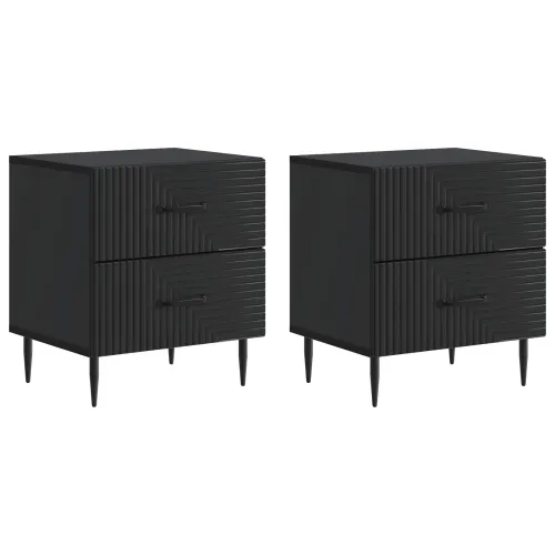 Noćni ormar 2 kom. Crna 43 x 34,5 x 47,5 cm Konstruirano drvo - Crna 2 Cijena