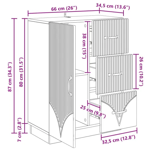 Kreveta s ladicama Crna 66 x 34,5 x 87 cm Konstruirano drvo - Crna Cijena