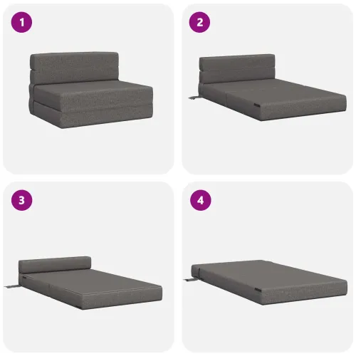 Sofa na razvlačenje Svjetlosiva 70 x 80 x 60 cm Tkanina - Svjetlosiva 70 x 80 x 60 cm Tkanina Cijena