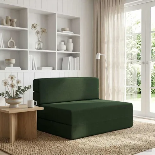 Sofa na razvlačenje Tamnozelena 70 x 80 x 60 cm Tkanina - Tamnozelena 70 x 80 x 60 cm Tkanina Cijena