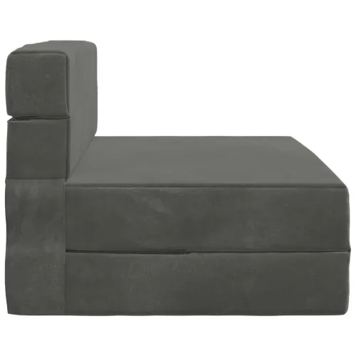 Sofa na razvlačenje Tamnosiva 70 x 80 x 60 cm Tkanina - Tamnosiva 70 x 80 x 60 cm Baršun Cijena