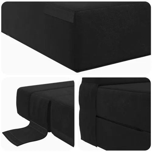 Sofa na razvlačenje Crna 70 x 80 x 60 cm Tkanina - Crna 70 x 80 x 60 cm Baršun Cijena