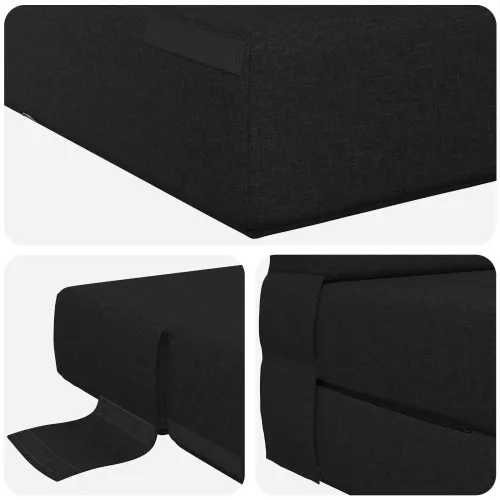 Sofa na razvlačenje Crna 100 x 80 x 60 cm Tkanina - Crna 100 x 80 x 60 cm Tkanina Cijena
