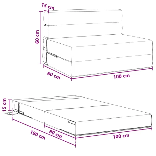 Sofa na razvlačenje Tamnosiva 100 x 80 x 60 cm Tkanina - Tamnosiva 100 x 80 x 60 cm Baršun Cijena
