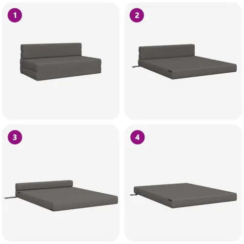 Sofa na razvlačenje Svjetlosiva 152 x 86,5 x 60 cm Tkanina - Svjetlosiva 152 x 86,5 x 60 cm Tkanina Cijena