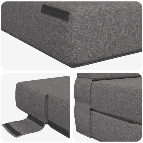 Sofa na razvlačenje Svjetlosiva 152 x 86,5 x 60 cm Tkanina - Svjetlosiva 152 x 86,5 x 60 cm Tkanina Cijena