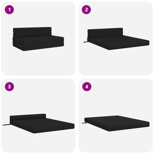 Sofa na razvlačenje Crna 152 x 86,5 x 60 cm Tkanina - Crna 152 x 86,5 x 60 cm Tkanina Cijena
