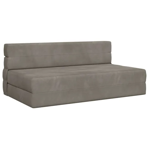 Sofa na razvlačenje Svjetlosiva 152 x 86,5 x 60 cm Tkanina - Svjetlosiva 152 x 86,5 x 60 cm Baršun Cijena