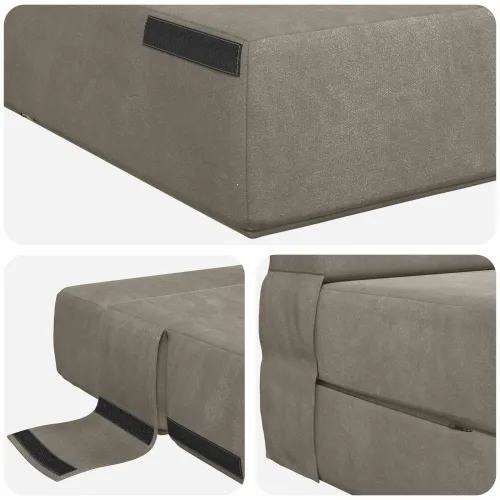 Sofa na razvlačenje Svjetlosiva 152 x 86,5 x 60 cm Tkanina - Svjetlosiva 152 x 86,5 x 60 cm Baršun Cijena