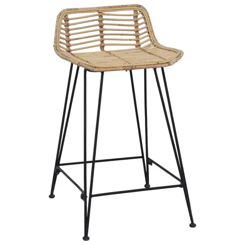 Barska stolica 2 kom. Prirodna 44 x 45 x 76 cm Ratan i Čelik - Prirodna Cijena