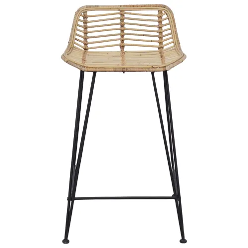 Barska stolica 2 kom. Prirodna 44 x 45 x 76 cm Ratan i Čelik - Prirodna Cijena