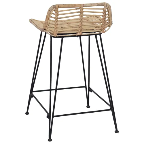 Barska stolica 2 kom. Prirodna 44 x 45 x 76 cm Ratan i Čelik - Prirodna Cijena