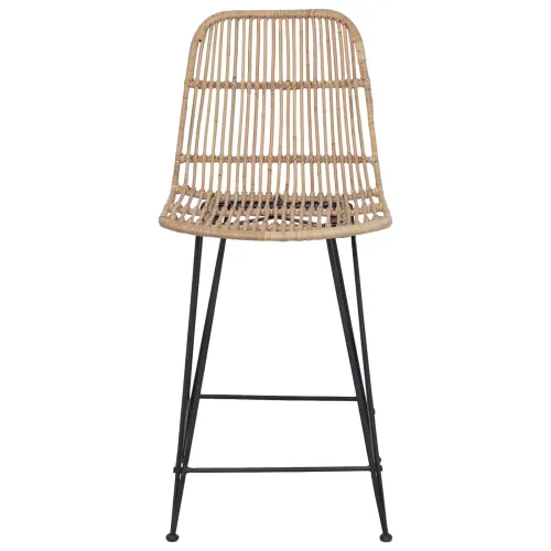 Barska stolica 2 kom. Prirodna 44 x 54 x 96 cm Ratan i Čelik - Prirodna Cijena