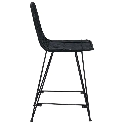 Barska stolica 2 kom. Crna 44 x 54 x 96 cm Ratan i Čelik - Crna Cijena