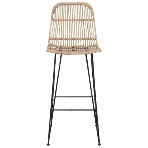 Barska stolica 2 kom. Prirodna 44 x 55 x 109 cm Ratan i Čelik - Prirodna Cijena