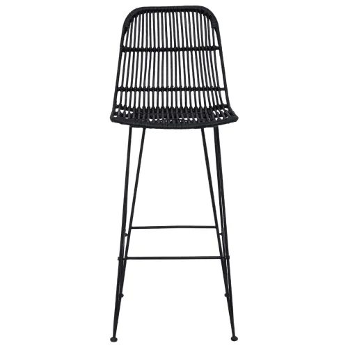 Barska stolica 2 kom. Crna 44 x 55 x 109 cm Ratan i Čelik - Crna Cijena