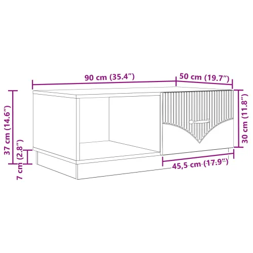 Stolić za kavu Crna 90 x 50 x 37 cm Konstruirano drvo - Crna Cijena