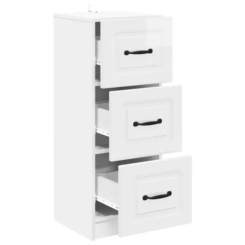 Ormar s ladicama Bijela visokog sjaja 33 x 34,5 x 87 cm - Bijela visokog sjaja Cijena