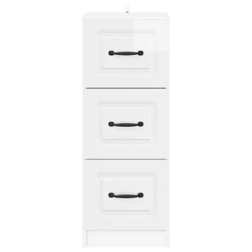 Ormar s ladicama Bijela visokog sjaja 33 x 34,5 x 87 cm - Bijela visokog sjaja Cijena