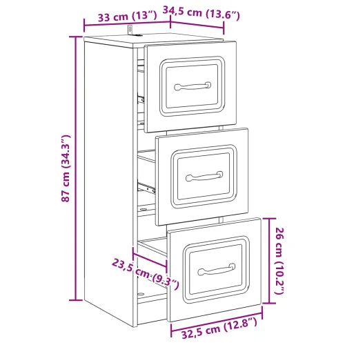 Ormar s ladicama Bijela visokog sjaja 33 x 34,5 x 87 cm - Bijela visokog sjaja Cijena