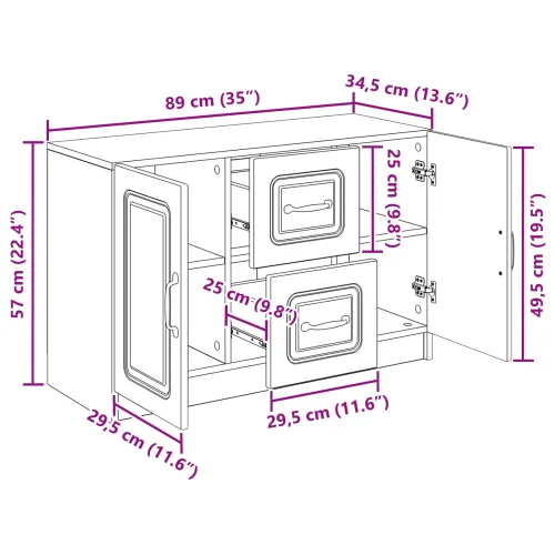 Kreveta Staro drvo 89 x 34,5 x 57 cm Konstruirano drvo - Staro drvo Cijena