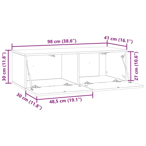 TV ormar za zid 98 x 41 x 30 cm Hrast sonoma Konstruirano drvo - Hrast sonoma 98 x 41 x 30 cm Cijena