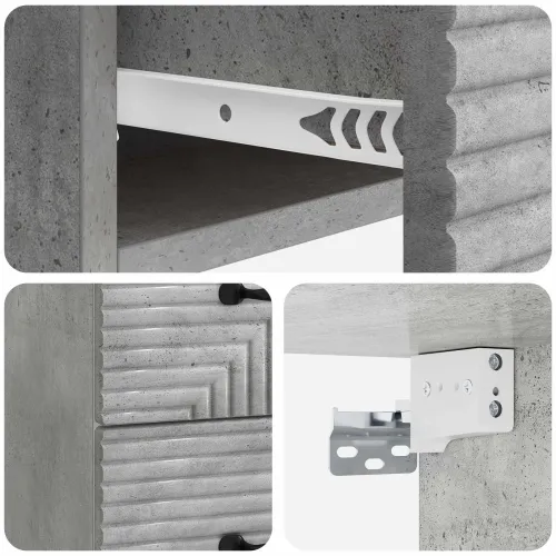 Noćni ormarić za montažu na zid Betonska siva 34,5 x 33 x 40 cm - Betonska siva 1 Cijena