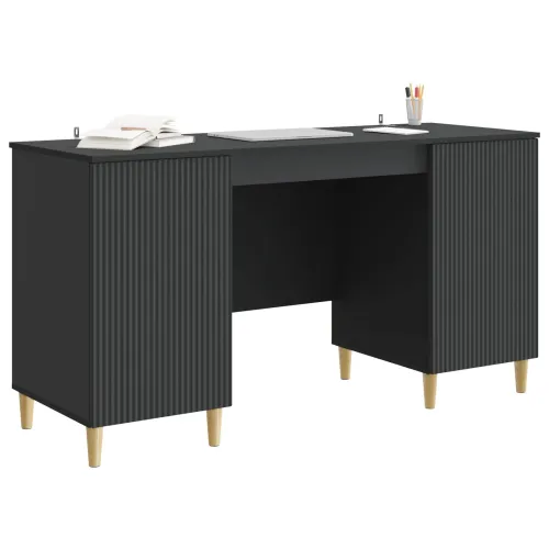 Stol s policom Crna 142,5 x 50 x 75 cm Konstruirano drvo - Crna Cijena
