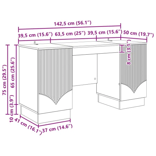 Stol Bijela visokog sjaja 142,5 x 50 x 75 cm Konstruirano drvo - Bijela visokog sjaja Cijena