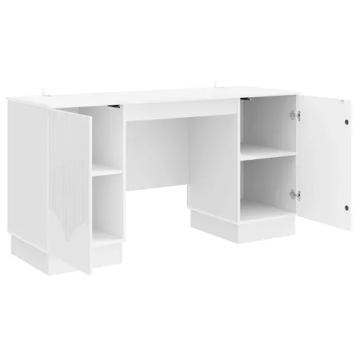 Stol Bijela visokog sjaja 142,5 x 50 x 75 cm Konstruirano drvo - Bijela visokog sjaja Cijena