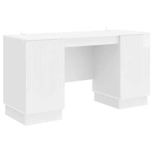 Stol Bijela visokog sjaja 142,5 x 50 x 75 cm Konstruirano drvo - Bijela visokog sjaja Cijena