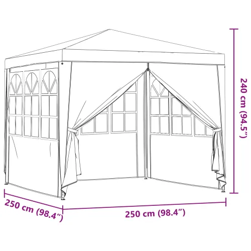 Šator za svadbe - šator za zabave 250 x 250 x 240 cm Crvena PE i čelik - Crvena 2,5 x 2,5 m Cijena
