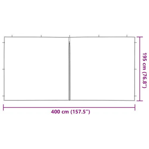 Zid šatora za zabavu 2 kom. 400 x 195 cm Bijela PE i čelik - Bijela 400 x 195 cm Cijena