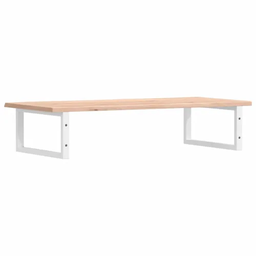 Zidna polica za Lavabo - Umivaonik od čelika i masivne hrastovine - Smeđa i bijela 100 x 50 x 2 cm Pravokutno Cijena