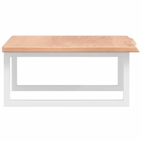 Zidna polica za Lavabo - Umivaonik od čelika i masivne hrastovine - svijetlo smeđa i bijela 60 x 50 x 2 cm Pravokutno Cijena