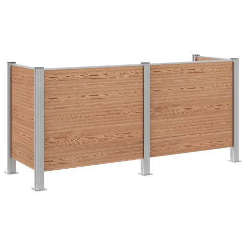 Ograda za kante za smeće Smeđa 237 x 85 x 115 cm Aluminij i WPC - Smeđa u-oblik 237 cm Cijena