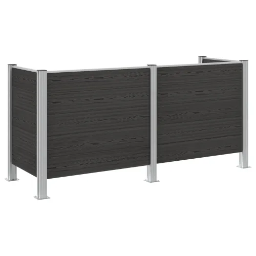 Ograda za kante za smeće Siva 237 x 85 x 115 cm Aluminij i WPC - Siva u-oblik 237 cm Cijena