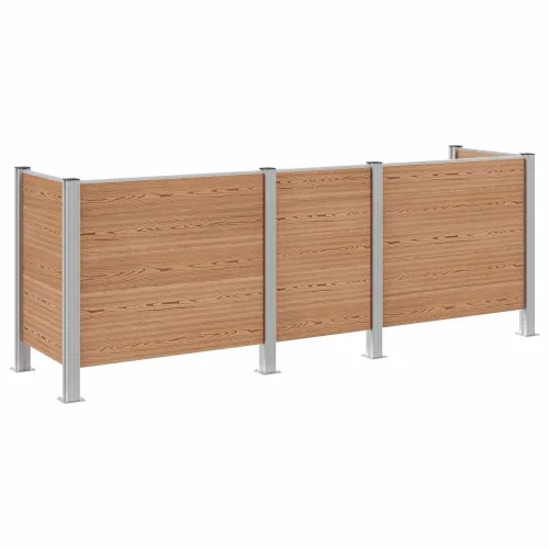 Ograda za kante za smeće Smeđa 315 x 85 x 115 cm Aluminij i WPC - Smeđa u-oblik 315 cm Cijena