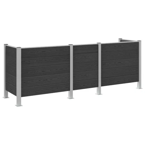 Ograda za kante za smeće Siva 315 x 85 x 115 cm Aluminij i WPC - Siva u-oblik 315 cm Cijena