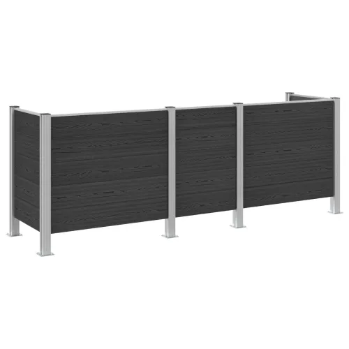 Ograda za kante za smeće Siva 315 x 85 x 115 cm Aluminij i WPC - Siva u-oblik 315 cm Cijena