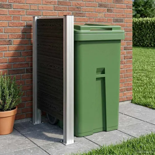 Ograda za kante za smeće Siva 85 x 12 x 115 cm Aluminij i WPC - Siva I oblik 85 cm Cijena