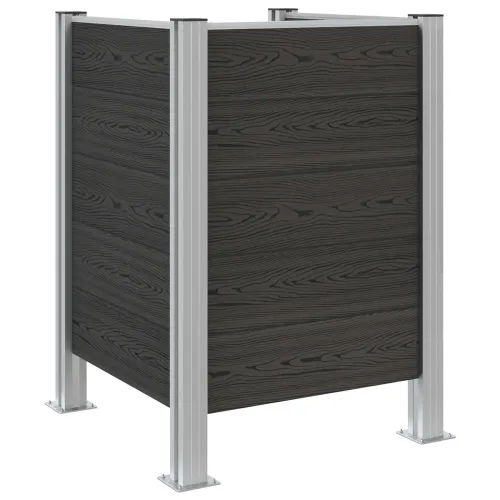 Ograda za kante za smeće Siva 85 x 85 x 115 cm Aluminij i WPC - Siva u-oblik 85 cm Cijena