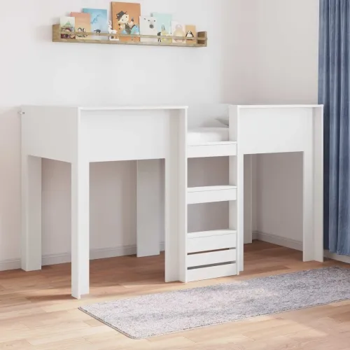 Krevet na kat za djecu Bijelo 75 x 190 cm Konstruirano drvo - Bijelo 75 x 190 cm Cijena