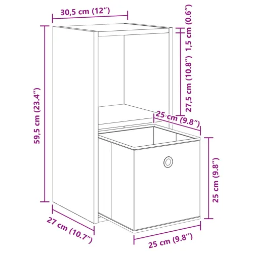 Noćni ormarić Staro drvo 35 x 32 x 68,5 cm Konstruirano drvo - Staro drvo 25.5 x 22 x 49.5 cm 1 Cijena